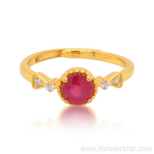 925 sliver natural ruby ring